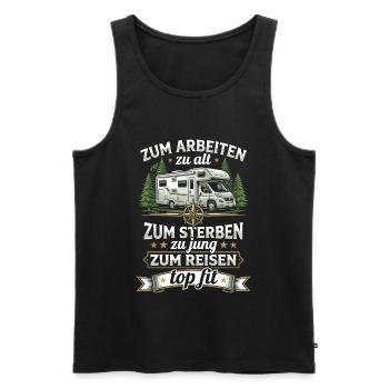 Rentner Wohnmobil - Lustiges Camping Opa T-Shirt - Männer Premium Bio Tank Top - Schwarz - Vorne - Michal (187cm)