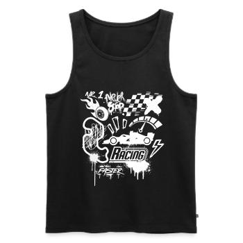 Never Stop Racing - Débardeur bio Premium Homme - noir - Devant - Michal (187cm)