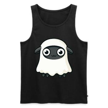 Schaf Halloween Lustig Geist - Männer Premium Bio Tank Top - Schwarz - Vorne - Michal (187cm)