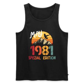 40 Geburtstag Mai 1981 Geschenkidee - Männer Premium Bio Tank Top - Schwarz - Vorne - AI Model Male 178 light (178cm)