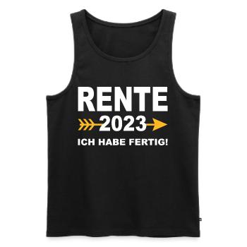 Rente 2023 Ruhestand 2023 Abschiedsfeier Rentner - Männer Premium Bio Tank Top - Schwarz - Vorne - Michal (187cm)