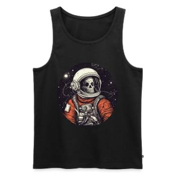 Gruseliges Skelett als Astronaut - Männer Premium Bio Tank Top - Schwarz - Vorne - AI Model Male 178 light (178cm)