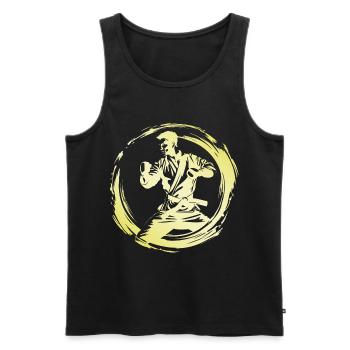 Karate Man - Men's Premium Organic Tank Top - black - Front - AI Model Male 178 light (178cm)