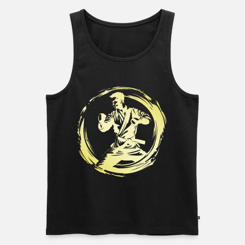 Karate Mann - Männer Premium Bio Tank Top - Schwarz