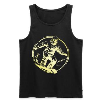 Snowboarding Man - Men's Premium Organic Tank Top - black - Front - Michal (187cm)