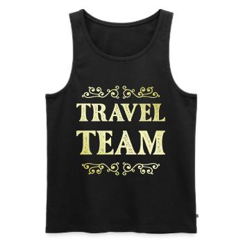 Travel Team - Männer Premium Bio Tank Top - Schwarz - Vorne - Michal (187cm)