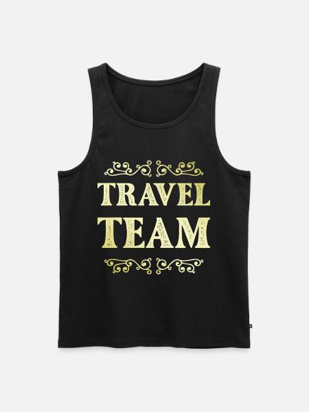Travel Team - Men's Premium Organic Tank Top - black