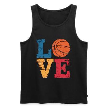 Basketball Love - Männer Premium Bio Tank Top - Schwarz - Vorne - Michal (187cm)