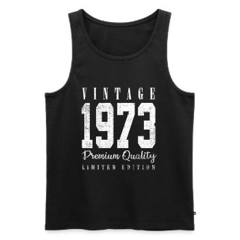 Vintage 1973 - Men's Premium Organic Tank Top - black - Front - Michal (187cm)