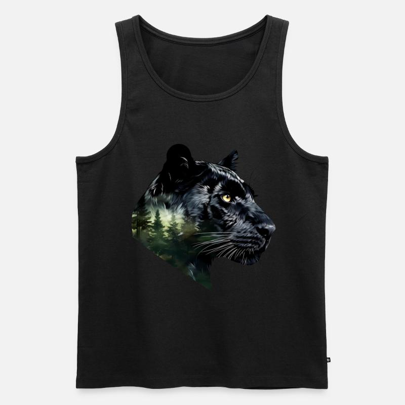 Panther - Männer Premium Bio Tank Top - Schwarz