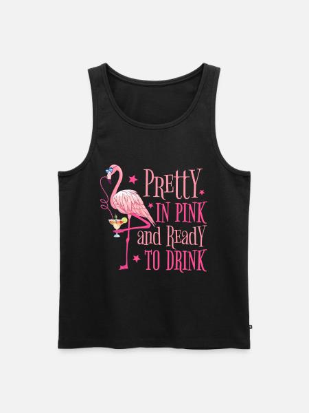 Flamingo JGA Party Pretty In Pink Klar til å drikke - Premium økologisk Tanktop for menn - svart
