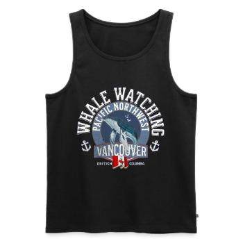 Whale watching pacific northwest 2 - Men's Premium Organic Tank Top - black - Front - AI Model Male 178 light (178cm)