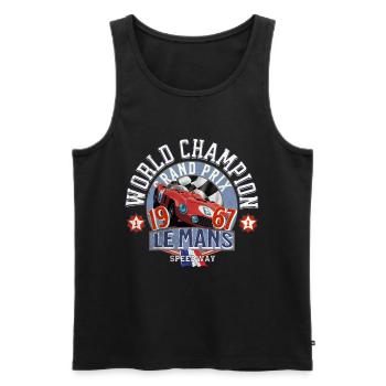 Vintage World Champion Speedway - Men's Premium Organic Tank Top - black - Front - Michal (187cm)