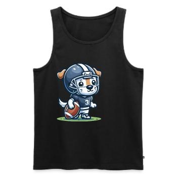 Cute American Football Player Dog - Men's Premium Organic Tank Top - black - Front - Michal (187cm)
