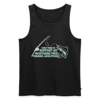 fishing, pike, northern, - Men's Premium Organic Tank Top - black - Front - AI Model Male 178 light (178cm)