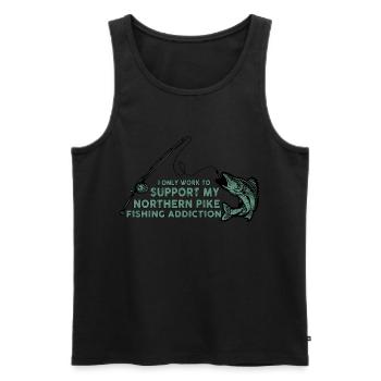 fishing, pike, northern, - Men's Premium Organic Tank Top - black - Front - AI Model Male 178 light (178cm)