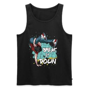Breakdance - Men's Premium Organic Tank Top - black - Front - AI Model Male 178 light (178cm)