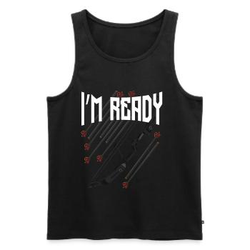 archer - Men's Premium Organic Tank Top - black - Front - Michal (187cm)