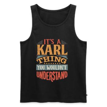C’est une chose Karl que vous ne comprendriez pas - Karl - Débardeur bio Premium Homme - noir - Devant - Michal (187cm)