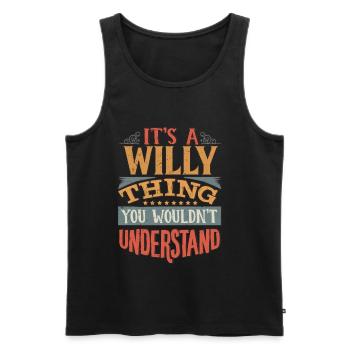 It's A Willy Thing You Wouldnt Understand - Willy - Men's Premium Organic Tank Top - black - Front - AI Model Male 178 light (178cm)