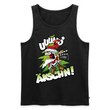 Verrückter Weihnachtsman Nikolaus mit Regieklappe - Männer Premium Bio Tank Top - Schwarz - Vorne - Michal (187cm)