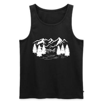 Arbre, Nature, Plein air, Forêt, Arbres, Protection de l’environnement - Débardeur bio Premium Homme - noir - Devant - Michal (187cm)