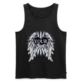 your in my heart, du bist in meinem Herzen, Spruch - Männer Premium Bio Tank Top - Schwarz - Vorne - AI Model Male 178 light (178cm)