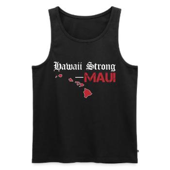 Hawaï, fort, Maui, en détresse, plus fort, magasin, - Débardeur bio Premium Homme - noir - Devant - AI Model Male 178 light (178cm)