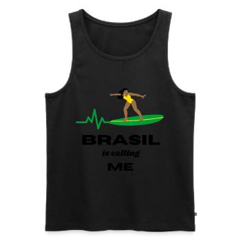 Brasil is calling ME - Men's Premium Organic Tank Top - black - Front - AI Model Male 178 light (178cm)
