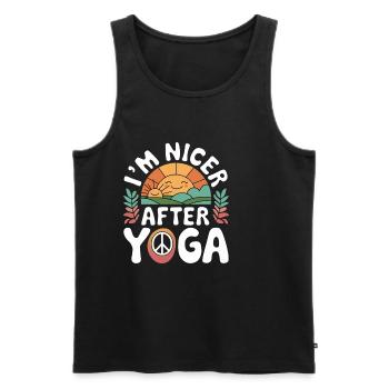I'm Nicer After Yoga 14 - Männer Premium Bio Tank Top - Schwarz - Vorne - Michal (187cm)