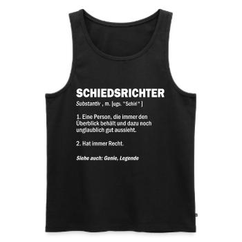 Schiedrichter Schiri Fußball Schiedsrichter - Männer Premium Bio Tank Top - Schwarz - Vorne - Michal (187cm)