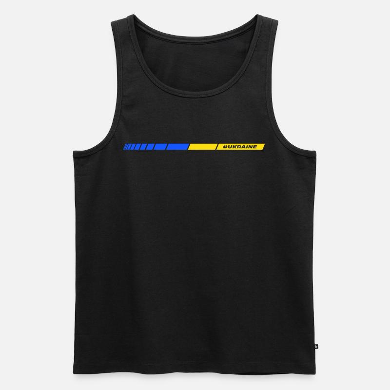 Ukraine - Männer Premium Bio Tank Top - Schwarz