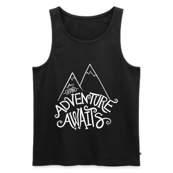 Montagne Escalade Randonnée cadeau aventure - Débardeur bio Premium Homme - noir - Devant - Michal (187cm)
