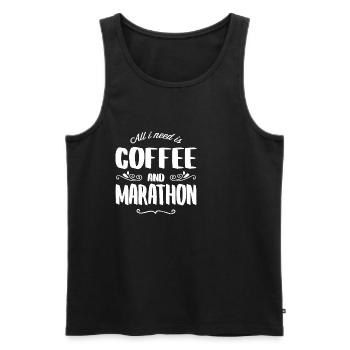 Marathon & Coffee - Débardeur bio Premium Homme - noir - Devant - Michal (187cm)