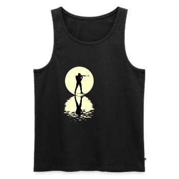 Moon Biathlon Tshirt - Men's Premium Organic Tank Top - black - Front - AI Model Male 178 light (178cm)