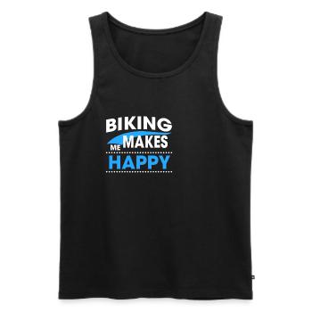 Biking - Men's Premium Organic Tank Top - black - Front - Michal (187cm)