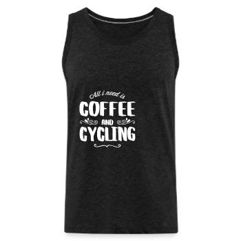 Cycling & Coffee - Männer Premium Bio Tank Top - Anthrazit - Vorne - Alexander (188cm)