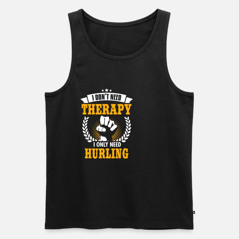 Hurling - Männer Premium Bio Tank Top - Schwarz