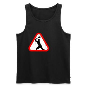 Unique Hurling Tee Shirt - Männer Premium Bio Tank Top - Schwarz - Vorne - Michal (187cm)