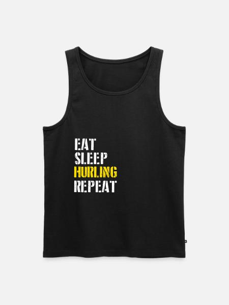 Eat. Sleep. Hurling. Repeat. - Men's Premium Organic Tank Top - black