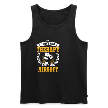 Airsoft - Männer Premium Bio Tank Top - Schwarz - Vorne - Michal (187cm)