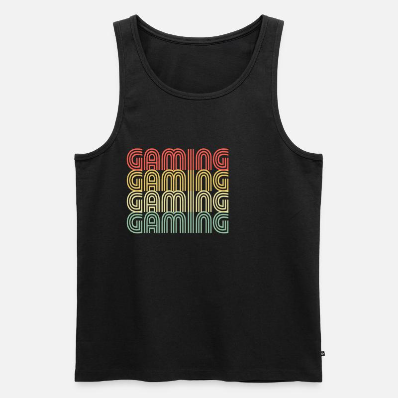 Gaming Retro Design - Männer Premium Bio Tank Top - Schwarz