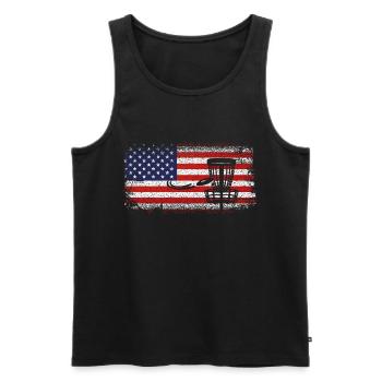 Disc Golf USA Discgolfer Frisbee Frolf - Männer Premium Bio Tank Top - Schwarz - Vorne - AI Model Male 178 light (178cm)