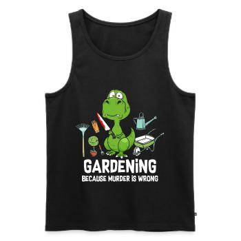 Gardening Because Murder Is Wrong - Men's Premium Organic Tank Top - black - Front - AI Model Male 178 light (178cm)