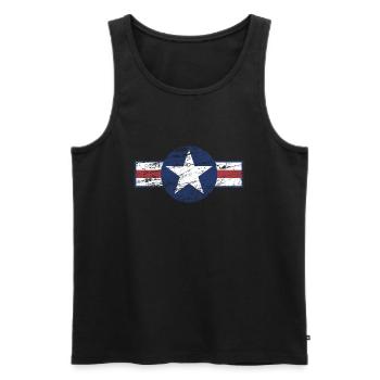 Used look grunge United States Army star design - Men's Premium Organic Tank Top - black - Front - AI Model Male 178 light (178cm)