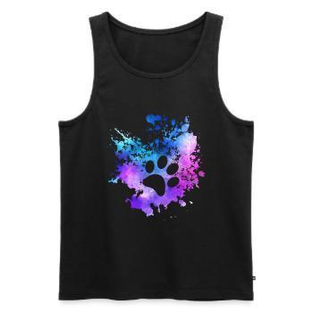 Design rétro abstrait pour chien, animal de compagnie - Débardeur bio Premium Homme - noir - Devant - Michal (187cm)