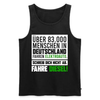 FAHRE DIESEL, GESCHENK - Männer Premium Bio Tank Top - Schwarz - Vorne - Michal (187cm)