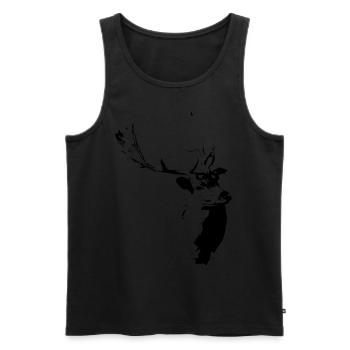 Deer Deer Hert Damhert - Men's Premium Organic Tank Top - black - Front - AI Model Male 178 light (178cm)