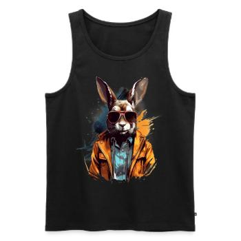 City bouncer rabbit ghost | Rabbit lovers - Men's Premium Organic Tank Top - black - Front - AI Model Male 178 light (178cm)