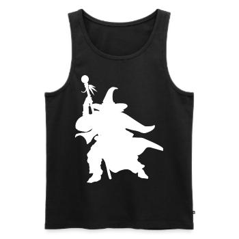 Jeu de rôle fantastique - Silhouettes de magicien Design - Débardeur bio Premium Homme - noir - Devant - Michal (187cm)